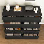 8 Drawers Dresser for Bedroom, Wood Bedroom Dresser Modern Drawer Chest, 8 Chest of Drawer, Tall Dresser for Closet, Dressers Organizer for Living Room, Closet,Black - Grand Goldman Shop