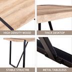 Rustic Industrial Rectangular Wood Dining Table For 4-6 Person, With 1.5' Thick Engineered Wood color Tabletop and Black Metal Legs,Desk For Kitchen Dining Living Room, 55.1' x 31.4'x 29.9'1529W115172 - Grand Goldman Shop
