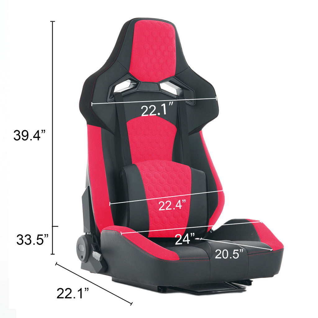 Universal PVC Bucket Style Reclinable Sport PU Leather Simulator Racing Seat with Adjustable Lock Slide - Grand Goldman