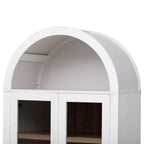 K&K 71' Tall Arched Kitchen Pantry Cabinet with 2 Large Drawers, Modern Farmhouse Kitchen Storage Cabinets with Adjustable Shelves, Glass Door, Wood Versatile Cupboard for Kitchens, Dining Room, White - Grand Goldman Shop