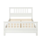 White Pine Wood Platform Bed with Paneled Headboard and Footboard, Full Size - Grand Goldman Shop