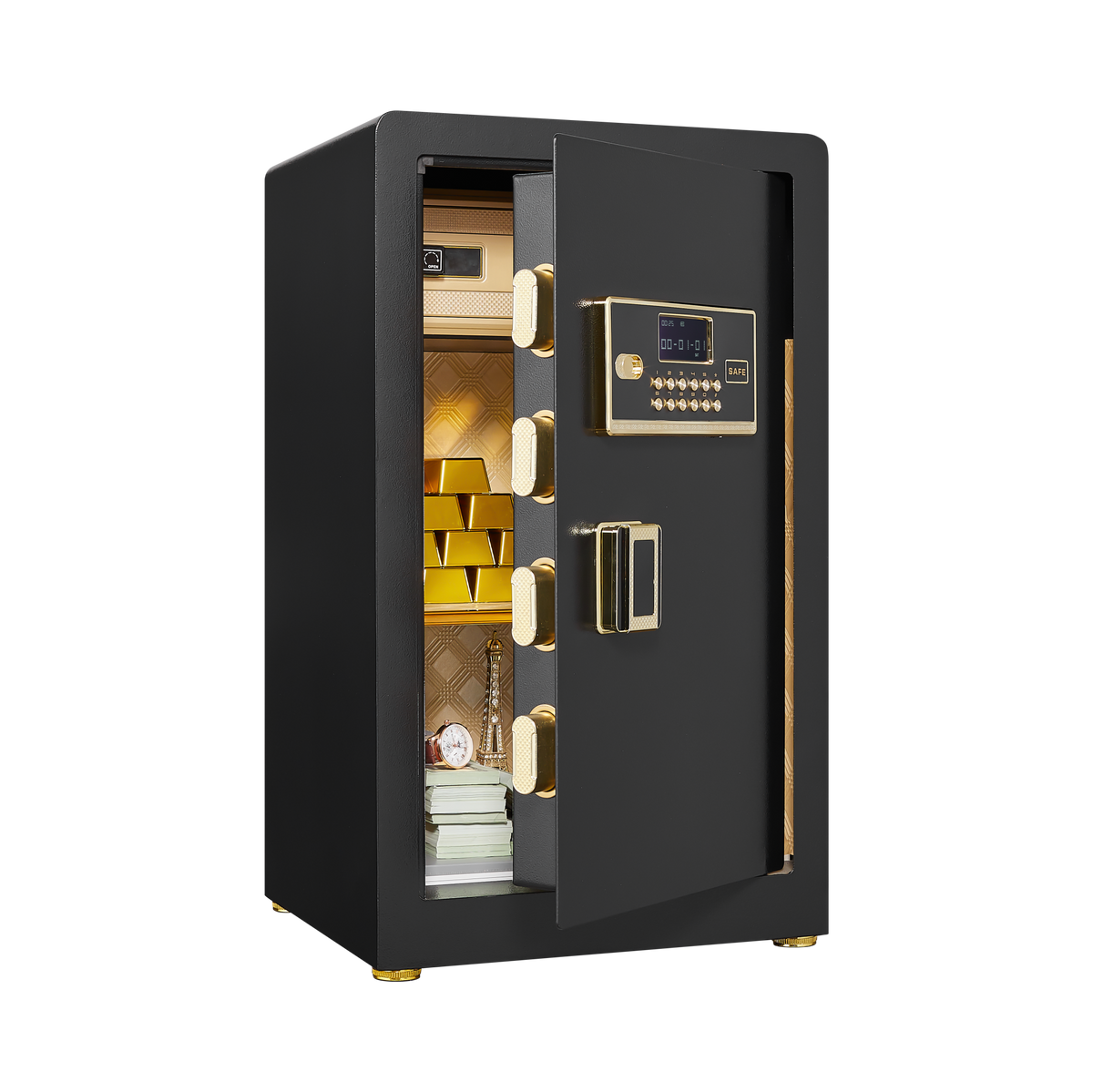 Security Electronic Steel Home Safe, Anti-Theft Digital Security Lock Box with Smart Alert System, Removable Shelf, Mute Func