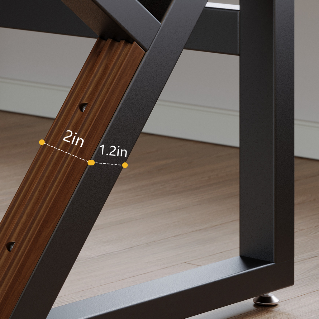 Solid Wood 55.1-Inch Extra Long Desk,Thickened Desk,Two Person Double Desk for Home Office, Wooden Long Computer Desk,Writing