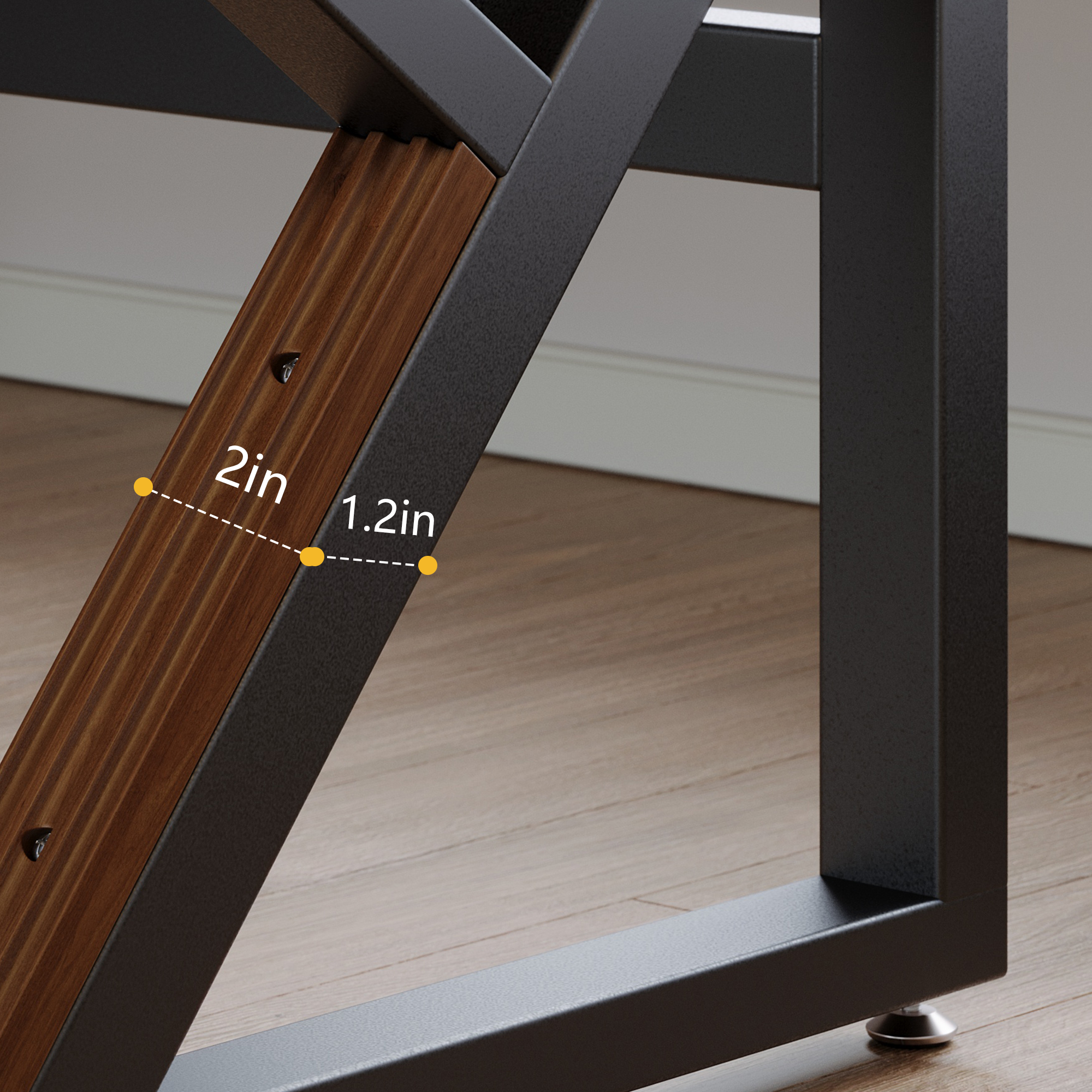 Solid Wood 55.1-Inch Extra Long Desk,Thickened Desk,Two Person Double Desk for Home Office, Wooden Long Computer Desk,Writing