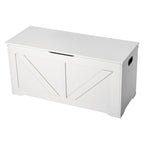 Kids Storage Bench, Wooden Toy Box Chest, Large Storage Cabinet with Safety Hinge, Toddlers Storage Bench for Playroom, Livin