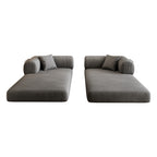 78.8' Compression Sofa,Convertible Floor Sofa Bed-with Pillow Back Support Armrest,Comfy Futon Couch Sleeper Bed,Loveseats Boneless Modular Sectional Sofa,Corduroy fabric,for Living Room,Bedroom,Grey - Grand Goldman Shop