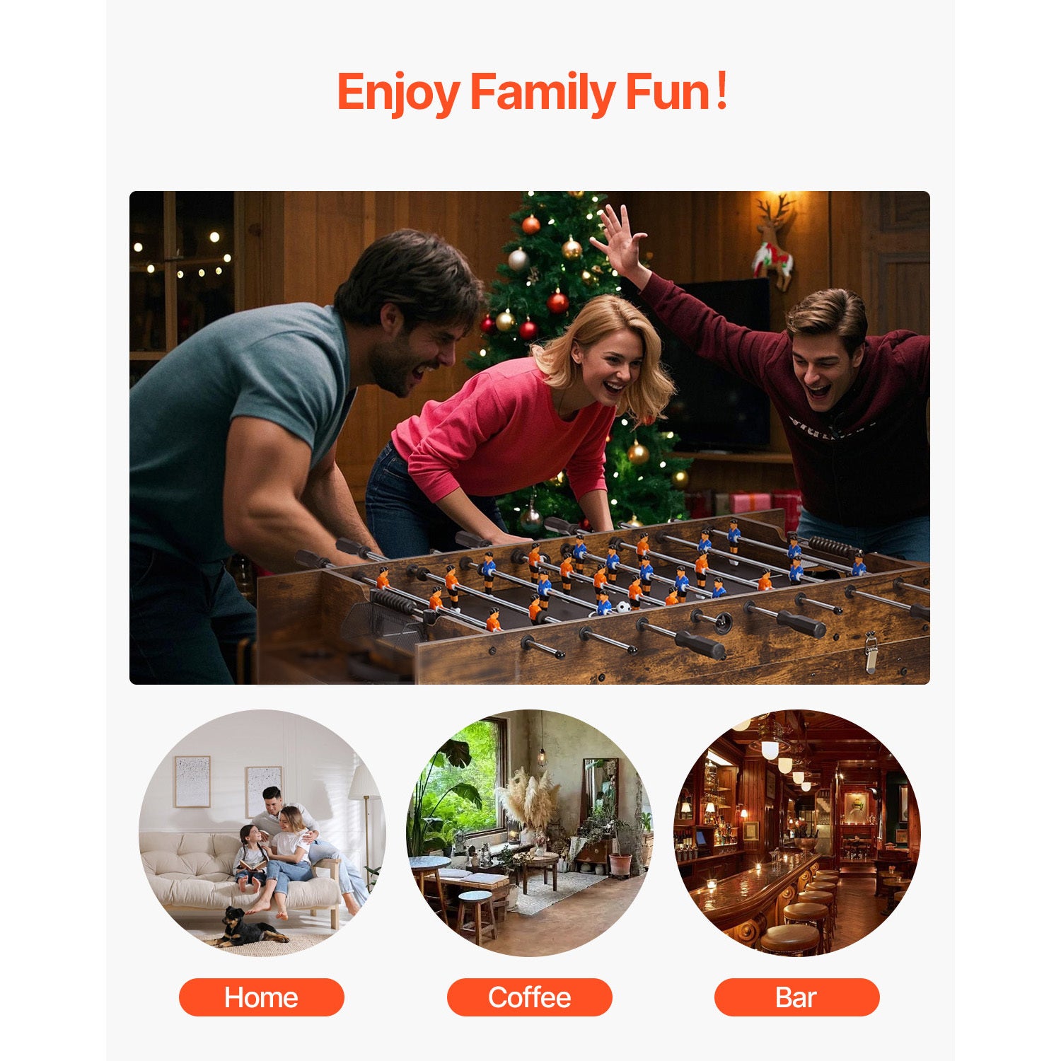 54' Air Hockey Table 3-in-1 Air Powered Combo Table Hockey Ping Pong Foosball | Premium Home Decor - Grand Goldman