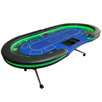 INO Design 94' Fodable Poker Table with Dealer Spot for 10 players, Blue - Grand Goldman