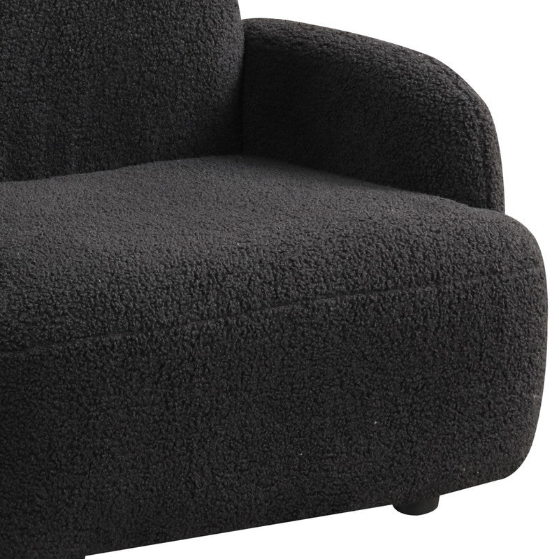Rosella 25.5'W Black Sherpa Bear-Shaped Kids Armchair | Premium Home Decor - Grand Goldman