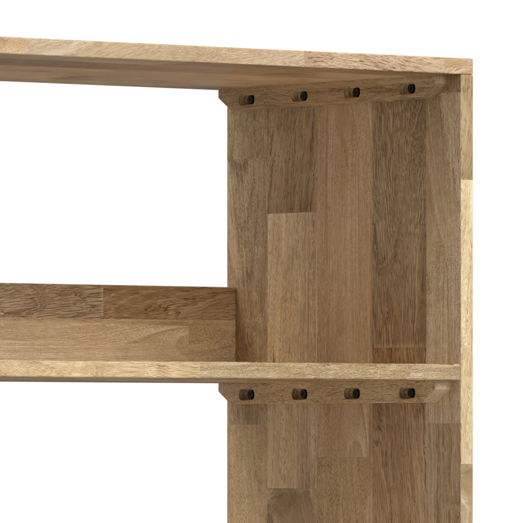 Hunter Tall Bookcase in Natural Finish with Black Metal Legs, Solid Mango Wood, 14D x 24W x 64H inches | Premium Home Decor -