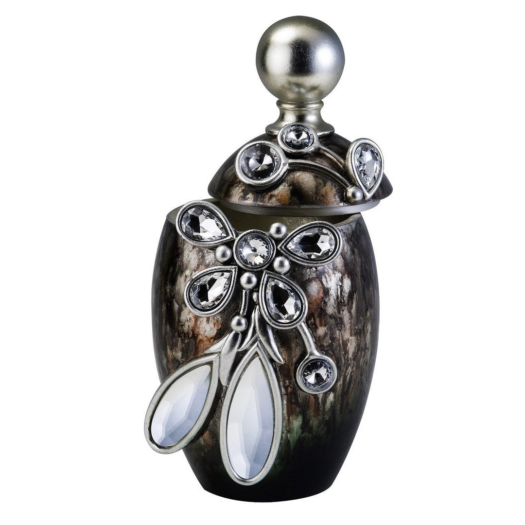 11.25' Tall Polyresin Decorative Jewelry Box 'Balleria', Crystal and Glass Accent - Grand Goldman Shop