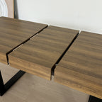 Rectangle extendable dining table for 6-10 people aged effect wood and black 160-200 cm - Grand Goldman Shop