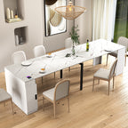 Modern Multifunctional Extendable Dining Table with Outlet, Space Saving Expanding Table with Storage for Party, Weddings, Meetings, Celebrations - Grand Goldman Shop