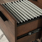 Pedestal File Cabinet with Large Drawers, Antique Dark Oak finish | Premium Home Decor - Grand Goldman