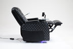 Power Zero Gravity Recliner with Multifunctional Features - Storage Armrest & Cup Holder - Laptop Table & Phone Holder- Reading Light & LED - Infinite Position Recline for Living Room & Office - Grand Goldman Shop