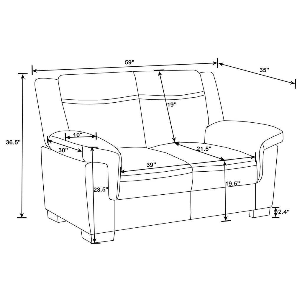 Borden Grey 2-Piece Faux Leather Living Room Set with Smooth Upholstery, Grey Color, Medium Size - Grand Goldman Shop