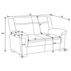 Borden Grey 2-Piece Faux Leather Living Room Set with Smooth Upholstery, Grey Color, Medium Size - Grand Goldman Shop