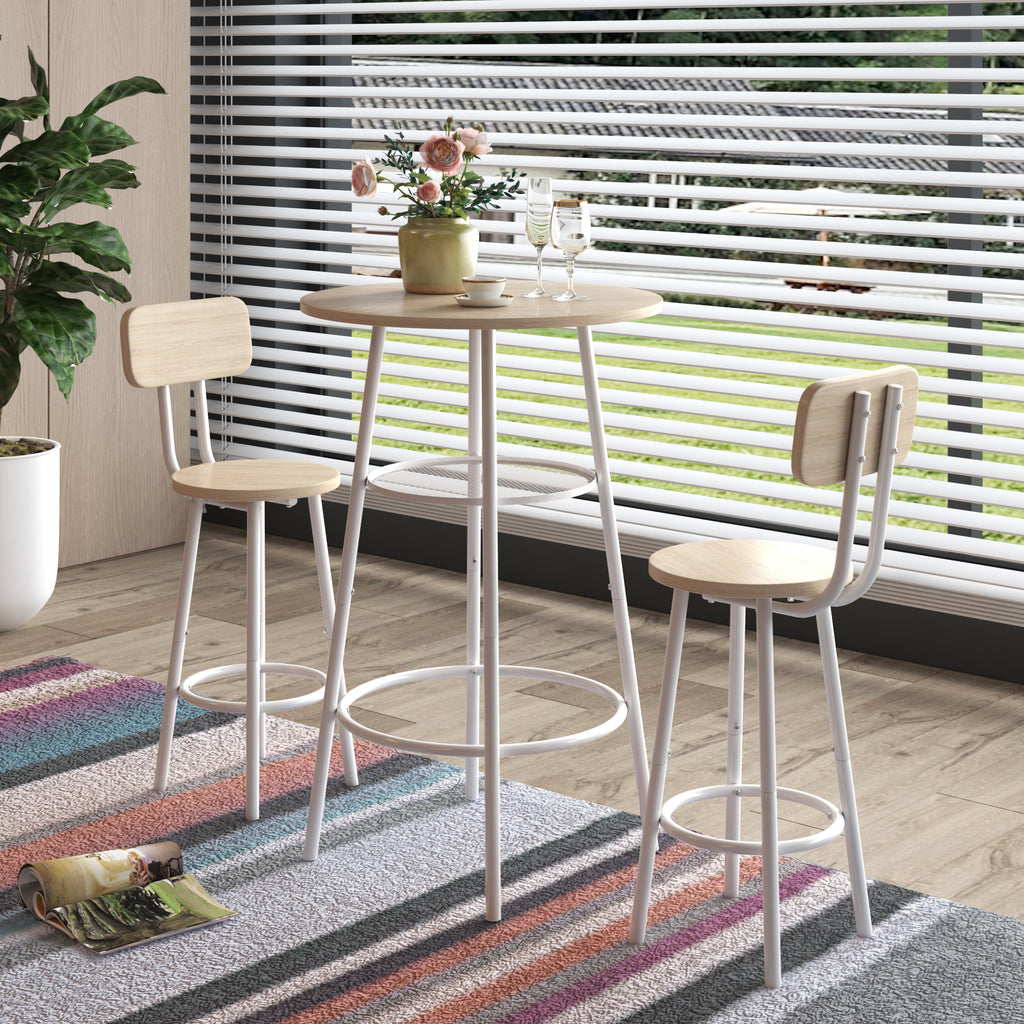 Bar table, equipped with 2 bar stools , with backrest and partition - Grand Goldman Shop