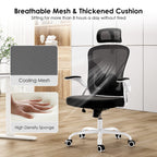 Ergonomic Office Chair, Home Office Desk Chair with Headrest, High Back Computer Chair with Armrests and Adjustable Lumbar Su