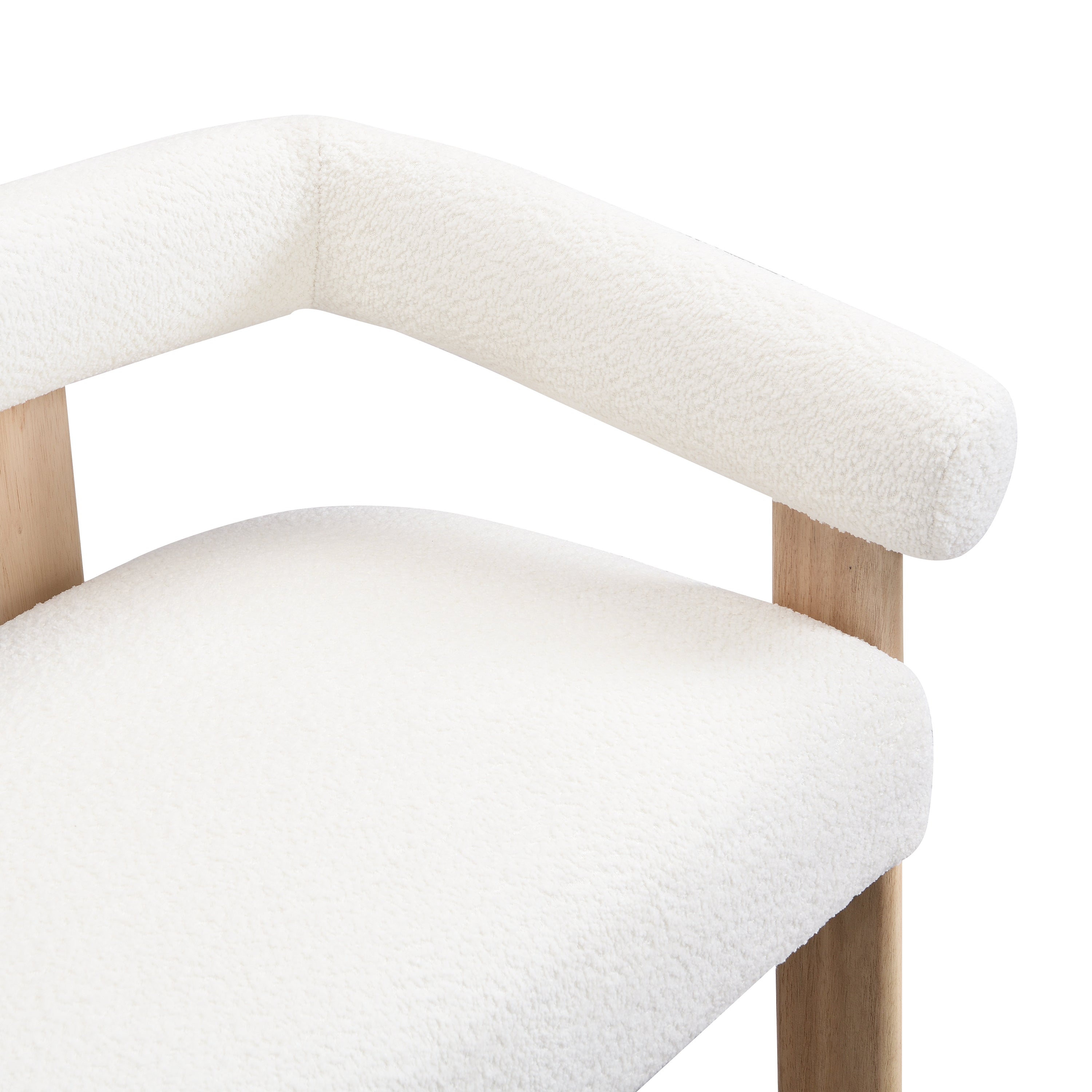Round armrest loveseat(Beige+Natural) - Grand Goldman Shop