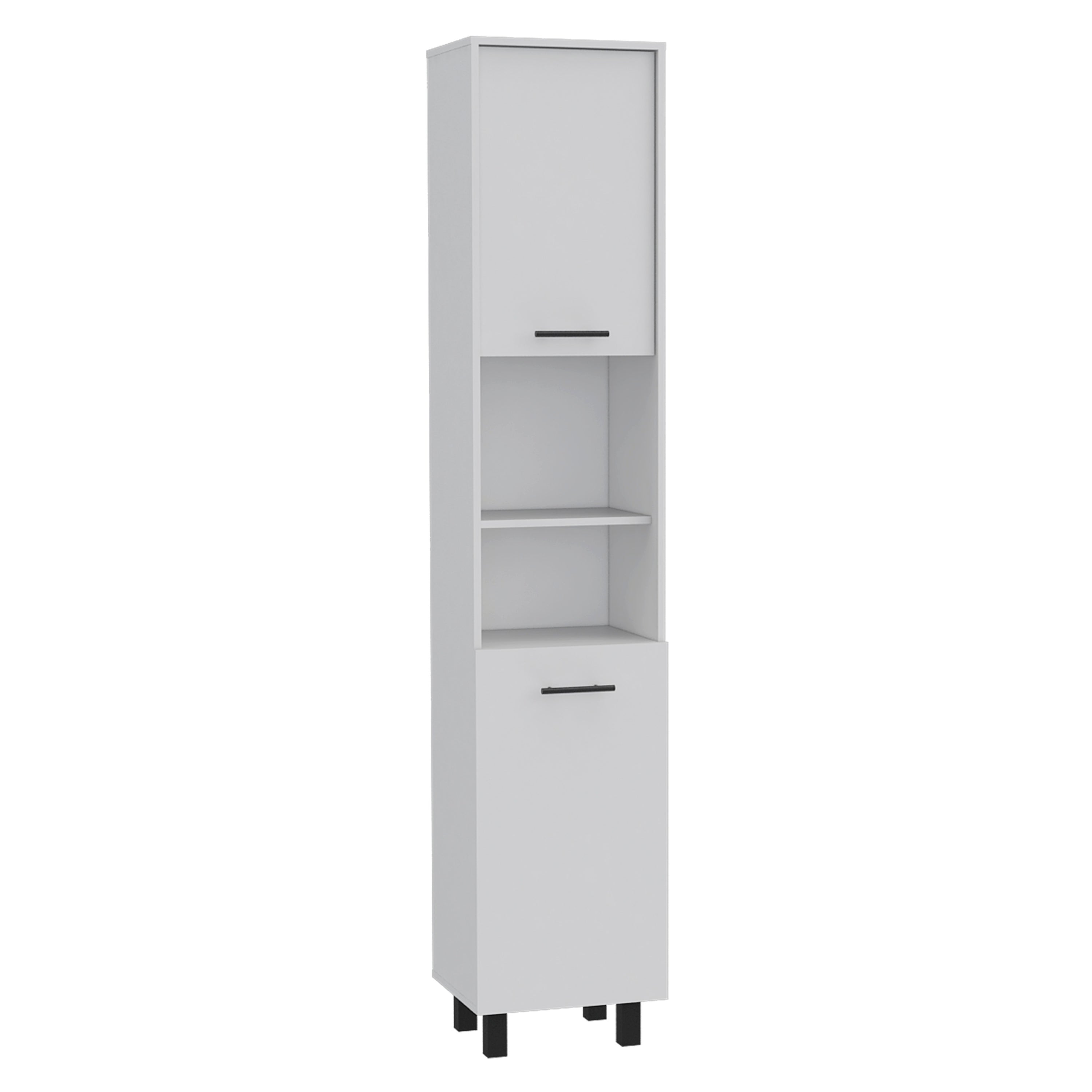 Hobart Pantry, Four Legs, Three Interior Shelves, Two Shelves, Two Cabinets -White | Premium Home Decor - Grand Goldman