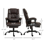 High Back Reclining Office Chair,Massage Office Chair with 6 Vibrating Points with Footrest and Remote - Grand Goldman