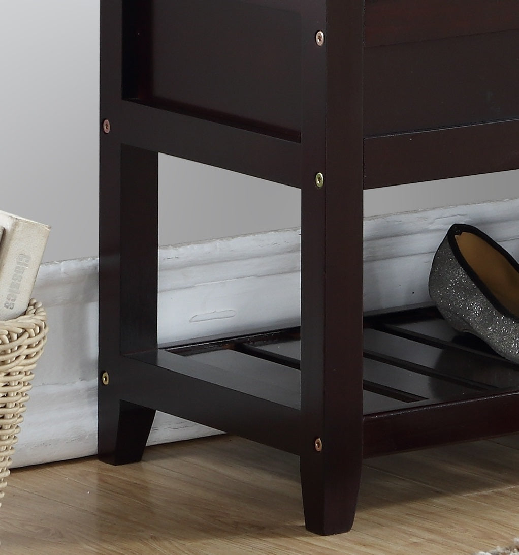 Rouen Seating Bench with Shoe Storage, Espresso - Grand Goldman Shop
