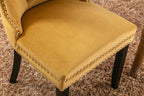 Nikki Collection Modern, High-end Tufted Solid Wood Contemporary Velvet Upholstered Dining Chair with Wood Legs Nailhead Trim 2-Pcs Set,Gloden, SW2001GL - Grand Goldman Shop