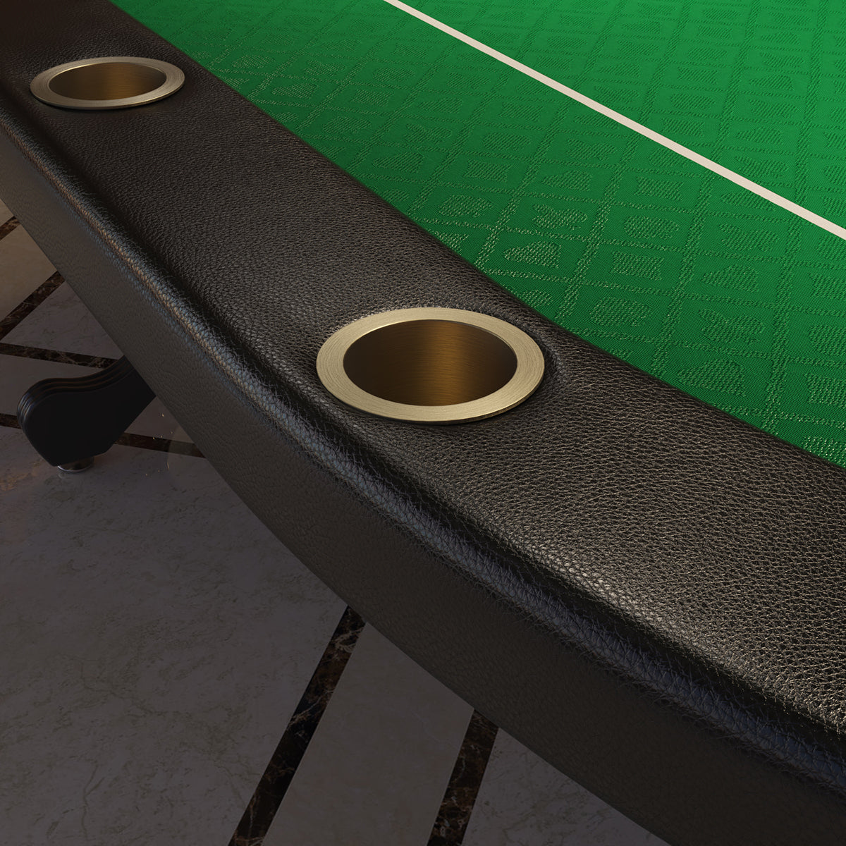96' Oval Aura Poker Table for 10 Players Texas Holdem Poker Card with Bet Line Felt Surface Jumbo Cup Holders Green | Premium