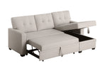 Upholstered Pull out Sectional Sofa with Chaise - Grand Goldman Shop