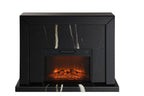 Drisana Black Mirrored Finish Fireplace - Grand Goldman Shop