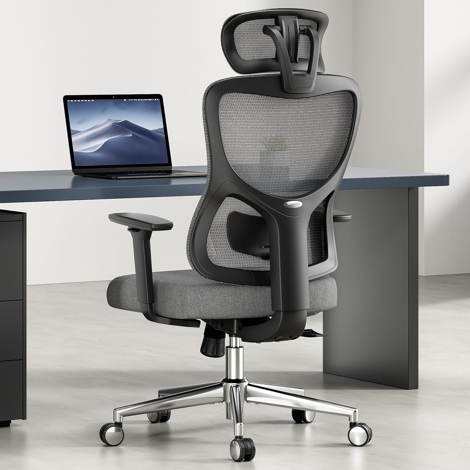 Ergonomic Office Chair,Mesh Desk Chair with Adjustable Lumbar Support and Headrest,Comfy Computer Chair with 3D Armrest Recli