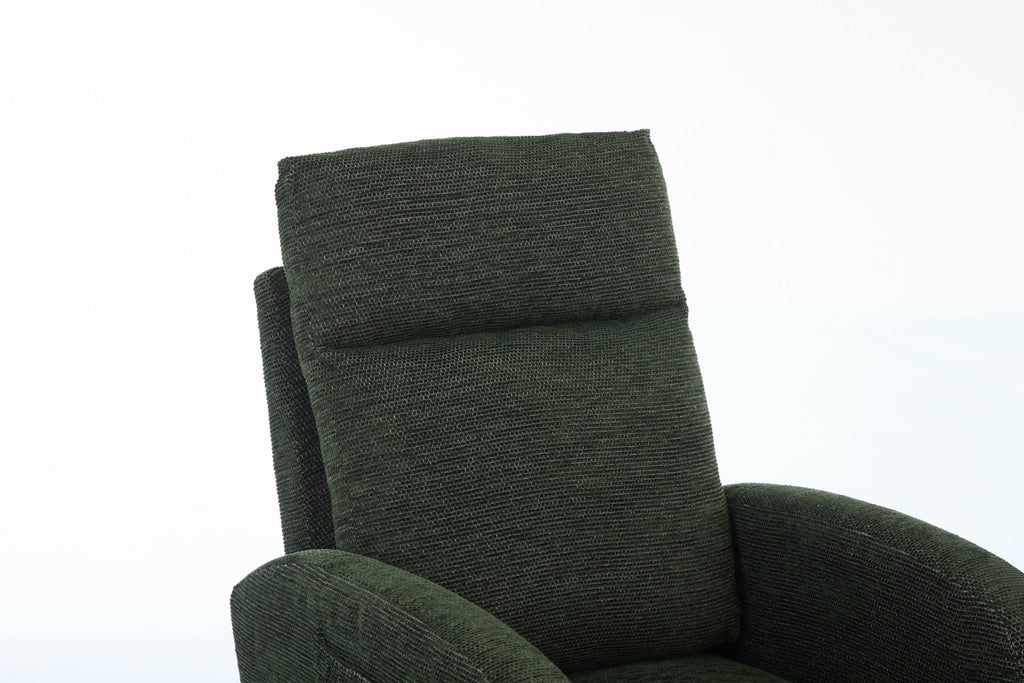 Modern Accent Rocking Chair Rocking Chair with Solid Wood Legs, Upholstered Nursery Glider Rocker, Comfy Armchair with Side Pocket, Living Room Lounge Arm Chair with High Backrest fabric - Grand Goldman Shop