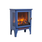 18 inch Freestanding Electric Fireplace Stove heater with 3D Flame effect,Classic Blue - Grand Goldman Shop