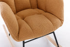 050-Teddy Fabric Rocking Gilder Nursery Chair For Living Room Indoor,Khaki - Grand Goldman Shop