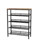 Industrial shoe rack, adjustable country style 5-layer shoe rack storage rack, with 4 mesh shelves, suitable for entrance, living room, bedroom and porch - Grand Goldman Shop