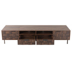 Mid Century TV Stand with 2 Drawers in Dark Brown, Media Console Table for TVs up to 85'', Made of Particle Board and MDF, 78.7'' x 15.7'' x 17.7'' - Grand Goldman Shop