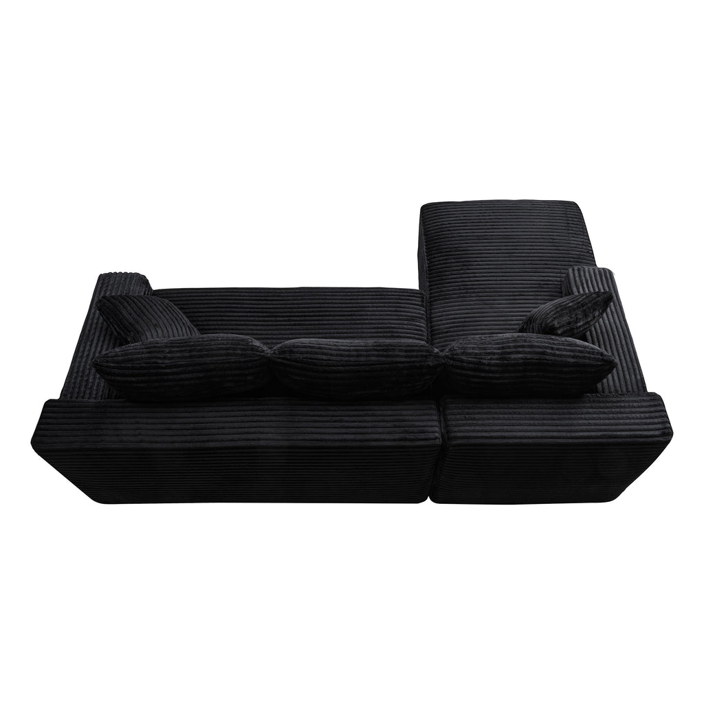 106.3' Cloud Modular Sectional Sofa Couch with L-Shape Chaise, Modern Minimalist Upholstered Couches for Living Room Bedroom, Deep Seat Corner Couch, No Assembly Required - Grand Goldman Shop