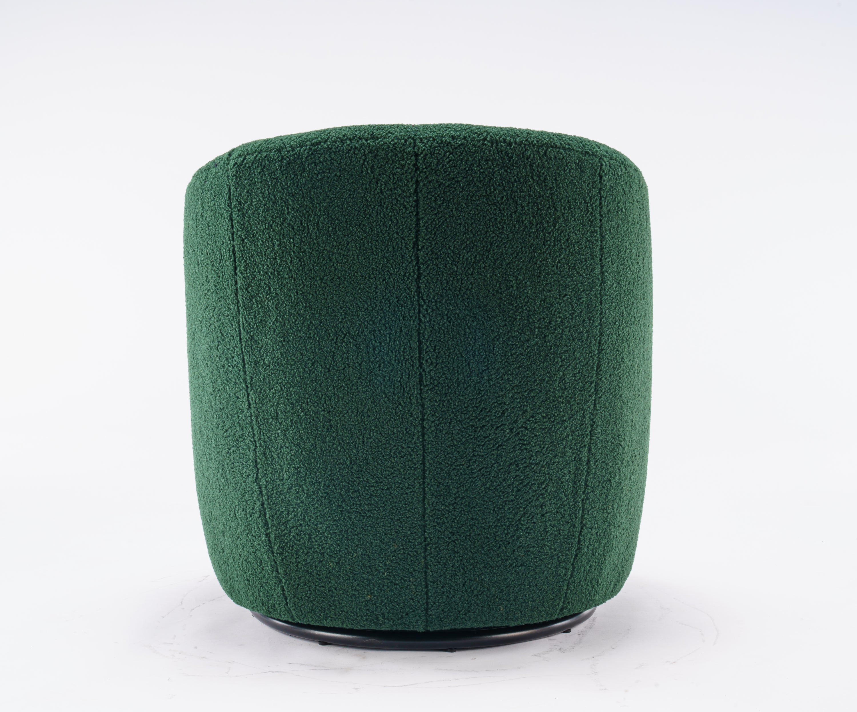 Teddy Fabric Swivel Accent Armchair Barrel Chair With Black Powder Coating Metal Ring,Dark Green - Grand Goldman Shop