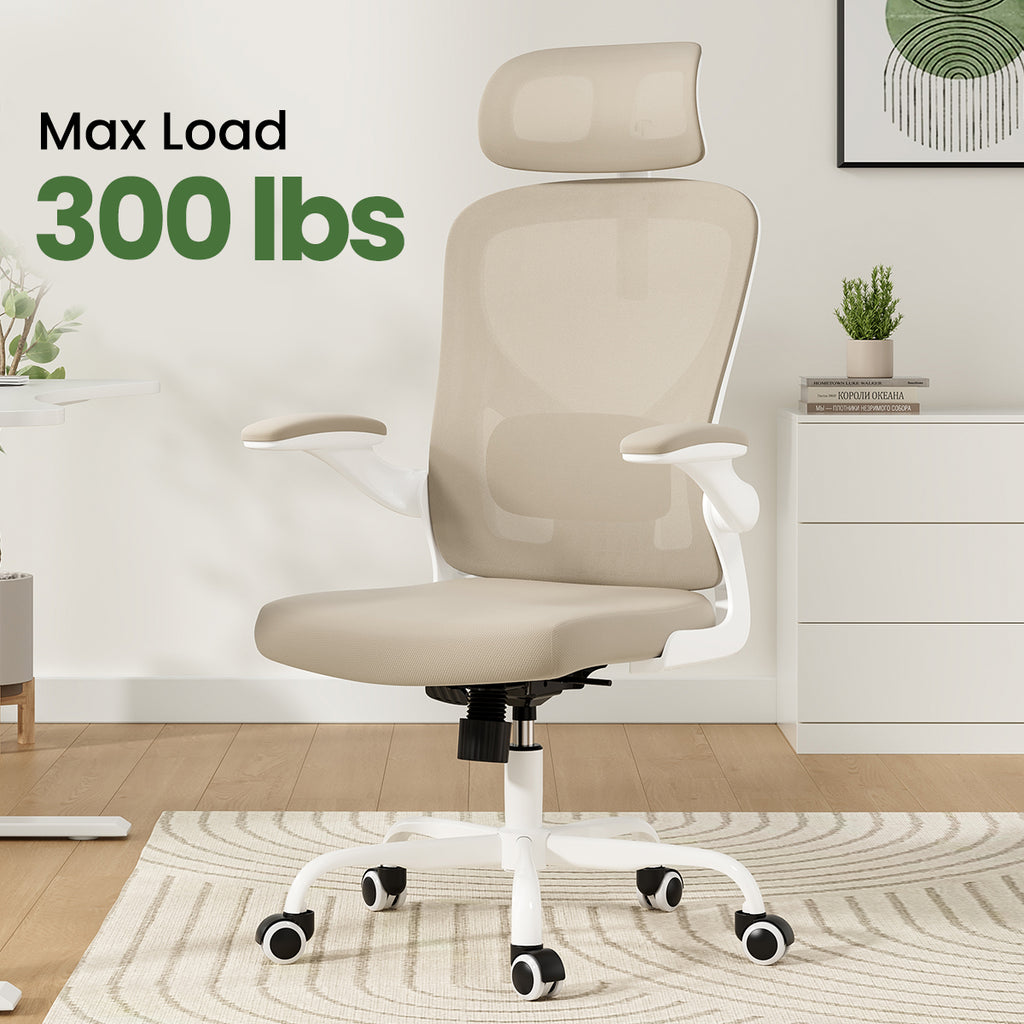 Ergonomic Office Chair, Home Office Desk Chair with Headrest, High Back Computer Chair with Armrests and Adjustable Lumbar Su