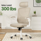 Ergonomic Office Chair, Home Office Desk Chair with Headrest, High Back Computer Chair with Armrests and Adjustable Lumbar Su