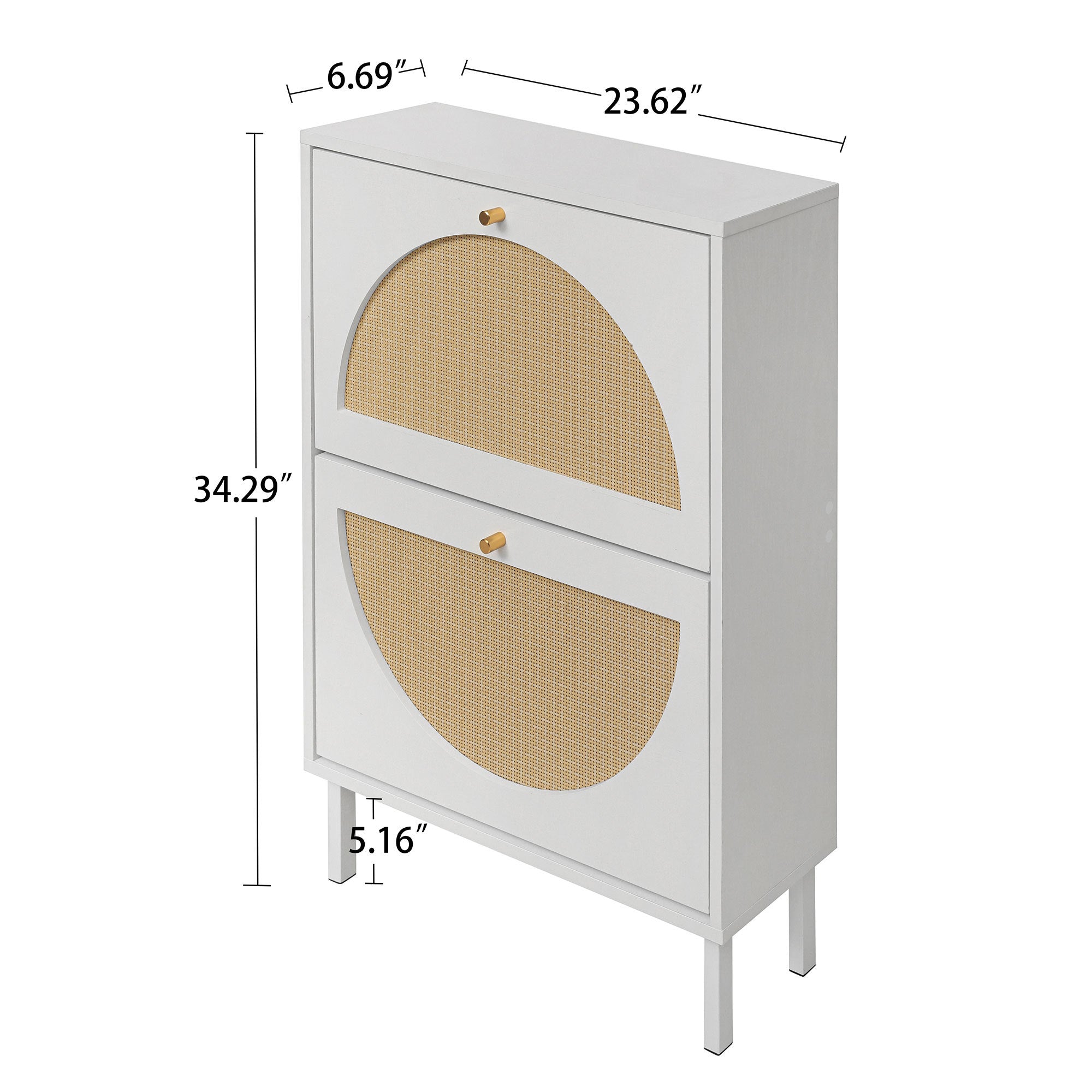2 Door Shoe Rack, Rattan, Double Layer, Suitable for Living Room, Hallway - Grand Goldman Shop
