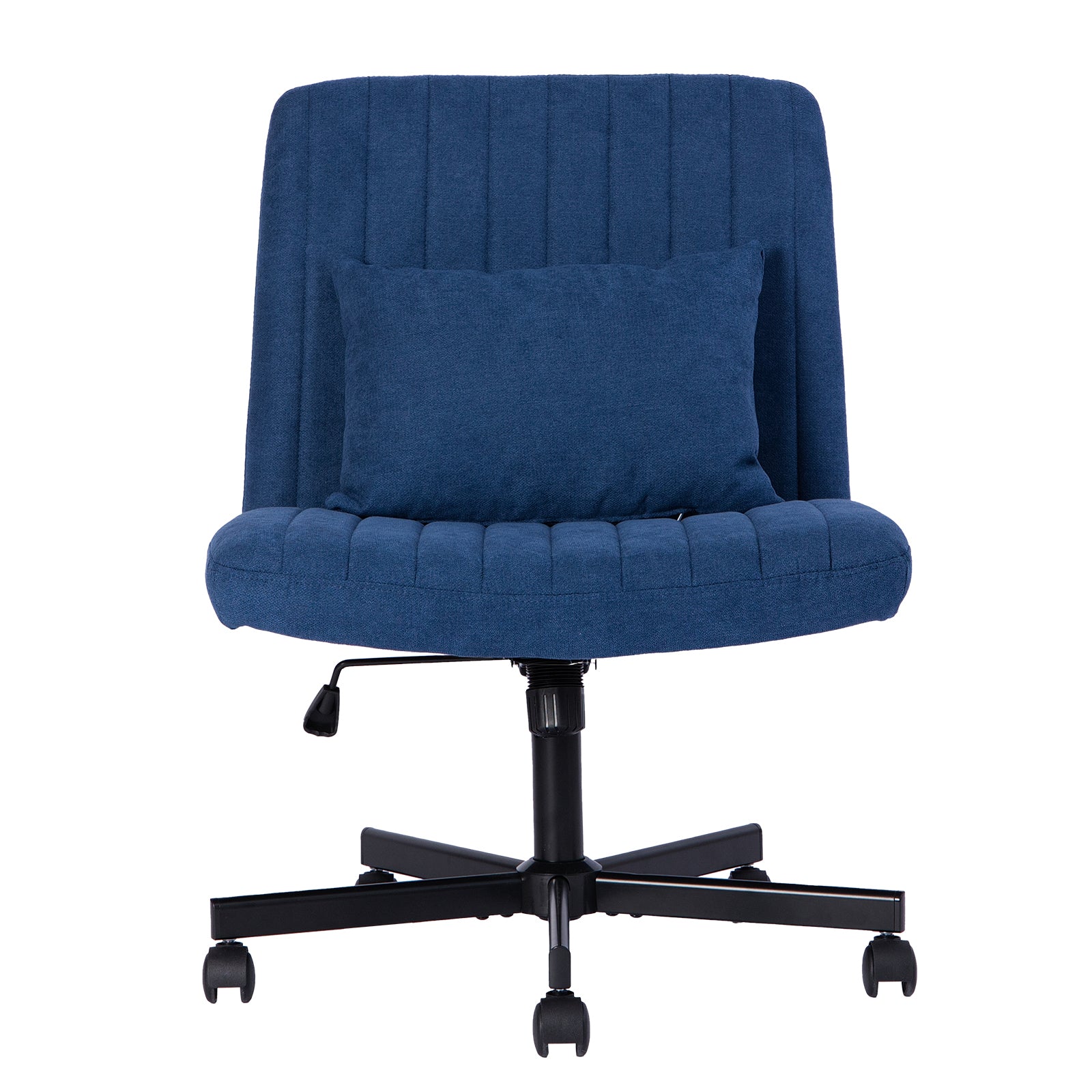 Modern Linen Blue Criss Cross Office Chair with Adjustable Height, Ergonomic Design, and Breathable Fabric in Blue Linen Mate