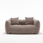 Cozy Beanbag Chair with High Resilience Foam Core for Two  -Brown Chenille, 66x35x25 inches - Grand Goldman Shop
