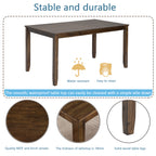 5PCs Modern Dining Set, Rectangular Wooden Dining Table with 4 Upholstered Chairs for Kitchen, Dining Room, Walnut - Grand Goldman Shop