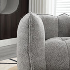 Soft Chenille Bean Bag Chair with High Resilient Foam for Living Room and Bedroom, Comfortable Square Lazy Sofa with Footstool for Adults - Grand Goldman Shop