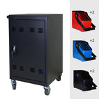 32-Bit-Device Charging Trolley for Tablets and Laptops with Cable Management, Removable Doors, Matte Black Metal | Premium Ho