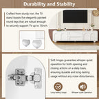 ON-TREND Cream Style TV Stand with Arched Doors & 2 Drawers for TVs up to 75', Minimalist Media Console with Rebound Device, Entertainment Center with 5 Iron Round Legs for Living Room, Bedroom, White - Grand Goldman Shop