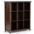 Acadian 9 Cube Bookcase and Storage Unit in Dark Brown Wood with Transitional Style, 44W x 15.75D x 48H inches | Premium Home