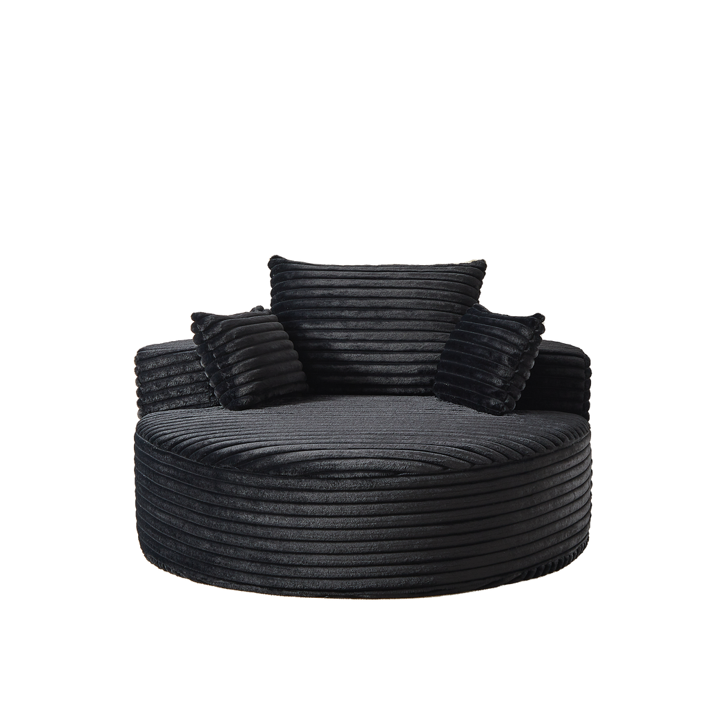 55'L Corduroy Sponge single sofa,No Assembly Required,Fluffy Modern Sleeper Chair for Living room, Bedroom, Lounge and Projection Room(Not a swivel chair.) - Grand Goldman Shop